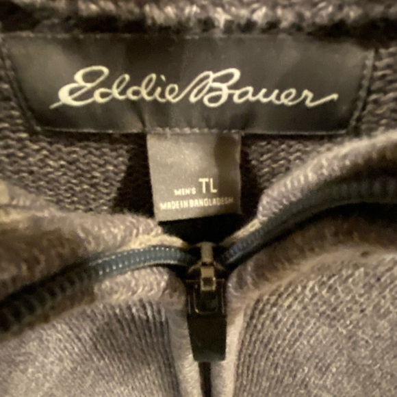 Eddie Bauer 1/4 Zip Brown Knit Pullover Sweater Men's Size TL - Picture 3 of 8